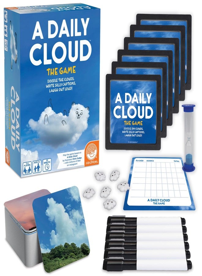 MindWare A Daily Cloud Family Game - Fun Drawing & Caption Card Game for Kids, Teens & Adults - Family Game Night, Boosts Creativity & Storytelling - Ages 8+, 3-6 Players, 25-Minute Gameplay - Image 1